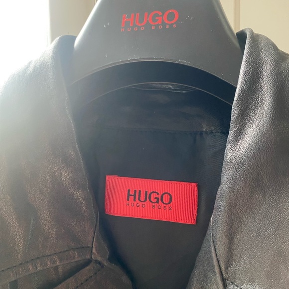 Authentic Black Hugo Boss Leather Jacket - Picture 2 of 3